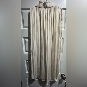 NWOT! Zara Women Palazzo Pants Cream Elastic-Waist with Pockets size M